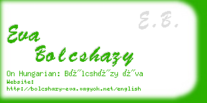 eva bolcshazy business card